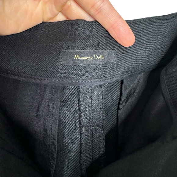 Massimo Dutti | NWT 100% Flax Linen Pleated Shorts in Black US 6 - Picture 4 of 10